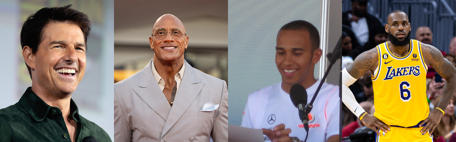 Tom Cruise, Dwayne Johnson, Lewis Hamilton, Lebron James
