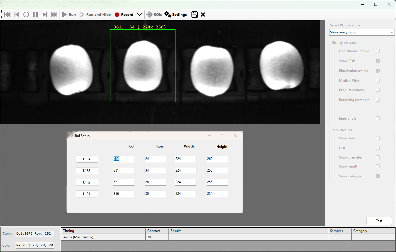 Original: main screen in ROI mode